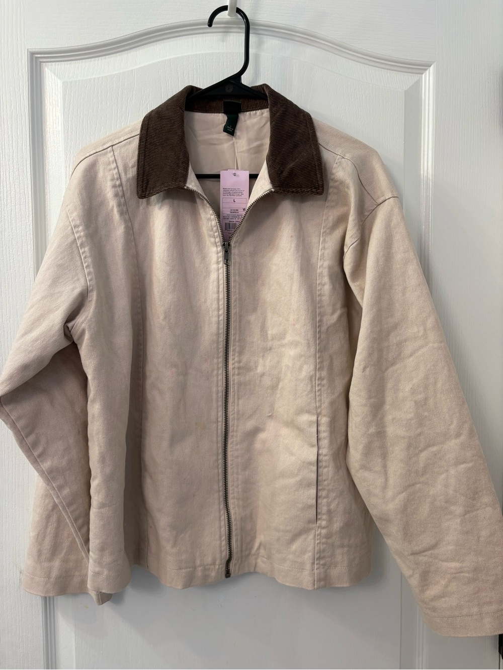 wild fable Cream Utility Jacket with Brown Corduroy Collar
